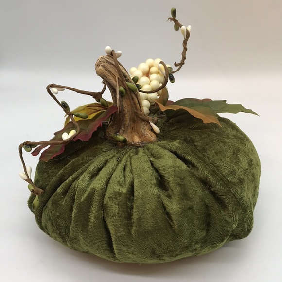 Trio of 3 Handmade Velvet, Poly filled Pumpkins - Picture 10 of 12